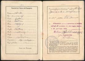 1901 III. Viktor Emánuel uralkodása alatt kiállított olasz útlevél / Italian passport
