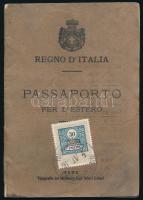 1901 III. Viktor Emánuel uralkodása alatt kiállított olasz útlevél / Italian passport