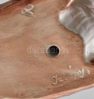 Izsépy kerámia őz, Kézzel festett, jelzett, hibátlan 17x16 cm