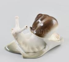 -  Zsolnay mázas csiga, kézzel festett, jelzett, hibátlan h:11 cm, m:6 cm