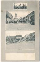 1908 Bán, Trencsénbán, Baán, Bánovce nad Bebravou; Erzsébet tér, Fő utca, piac. Hertzka Ármin kiadása / square, main street, market (Rb)