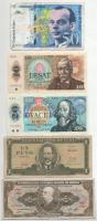 5db-os vegyes külföldi bankjegytétel, benne Franciaország 1997. 50Fr T:F 5pcs mixed foreign banknote lot, within France 1997. 50 Francs C:F