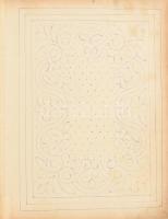 cca 1910 Minta könyv 50 oldalon díszítésmintákkal. Kézzel rajzolt. 28x36 cm Kissé sérült vászonkötés...