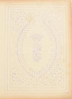 cca 1910 Minta könyv 50 oldalon díszítésmintákkal. Kézzel rajzolt. 28x36 cm Kissé sérült vászonkötés...