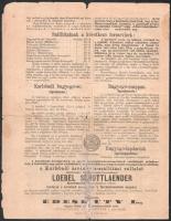 cca 1880-1890 Rövid értesítés a karlsbadi meleg gyógyforrásokról. Karlsbadi ásványvíz-szállítási vál...