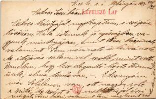 1913 Újbánya, Königsberg, Nová Bana; Fő utca, Szentháromság szobor / main street, Trinity statue (EK...