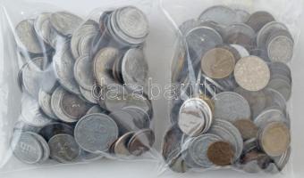 Vegyes, magyar és külföldi érmetétel 1950-ig, mintegy ~1kg súlyban T:vegyes Mixed, Hungarian and foreign coin lot, coins until 1950 (~1kg) C:mixed