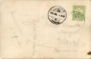 1916 Bellus-fürdő, Belusské Slatiny Kúpele, Slatina Belusa; Villa Tóth, Kőkapu / villa and rock gate...