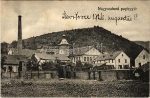 1926 Nagyszabos, Nagyszlabos, Slavosovce; papírgyár / paper factory