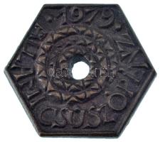 Ligeti Erika (1934-2004) 1979. "Állami csúszópénz / Respublica Szentendre" bronz gúnyérem ...