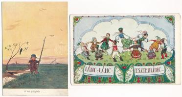 18 db RÉGI motívum képeslap vegyes minőségben / 18 pre-1945 motive postcards in mixed quality