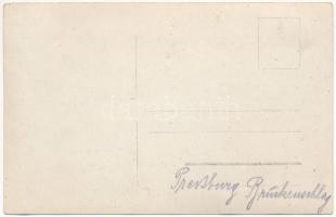 Pozsony, Pressburg, Bratislava; Brückenschlag / vár, pontonhíd (hajóhíd) építése / castle, K.u.K. so...