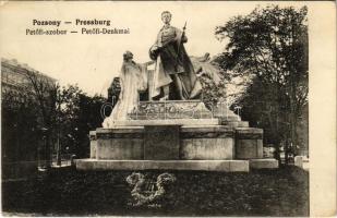 1914 Pozsony, Pressburg, Bratislava; Petőfi szobor / statue, monument (EK)