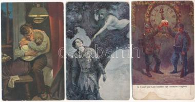 27 db RÉGI művész képeslap vegyes minőségben: festmények / 27 pre-1945 art postcards in mixed quality: paintings