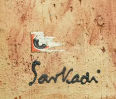 Sarkadi: Mázas kerámia fali plakett. Jelzett, kis kopással, 30,5x20,5 cm