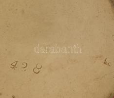 Antik német söröskorsó. Javított ón fedéllel, m: 21 cm