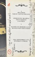 1998 A Belvárosi Baráti Asztaltársaság meghívói, össz. 15 db, a meghívók hátoldalán kézzel írt kottá...