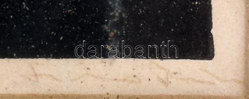 Jelzés nélkül: Női akt. Fametszet, papír, sérült. Üvegezett fa keretben. 20×17,5 cm