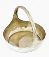 Albin Denx art deco alpakka kínáló Jelzett d: 19 cm, m: 19 cm