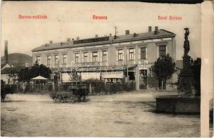 1914 Versec, Werschetz, Vrsac; Baross szálloda, kút / hotel and well (EK)