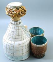 Kiss Roóz Ilona (1920-2010): Zenélő hölgy. Gyertyatartó és virágtartó részekkel. Jelzett, alján sérü...