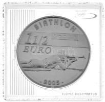 Franciaország 2005. 1 1/2E Ag "Torinói Téli Olimpia 2006 - Biatlon" kapszulában T:PP patin...