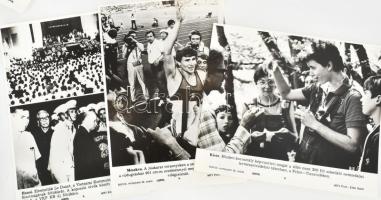cca 1980-1990 MTI sajtófotók, össz. 10 db, vegyes témában, közte politikusok (Gorbacsov és Mitterran...