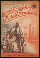 Varga László: Szociális reform és hivatásrendiség. Nemzeti Könyvtár 40-41. sz. Bp., 1941, Stádium, 124+(4) p. Kiadói illusztrált papírkötés, kissé viseltes borítóval.