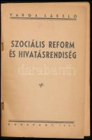 Varga László: Szociális reform és hivatásrendiség. Nemzeti Könyvtár 40-41. sz. Bp., 1941, Stádium, 1...