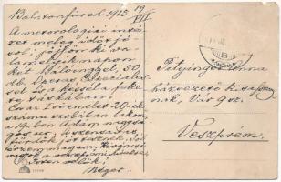 1915 Balatonfüred, téli élet a jégen, szánkó, fakutya (b)