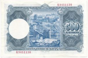 Spanyolország 1954. 500P "K9451130" T:F szép papír
Spain 1954. 500 Pesetas "K9451130...