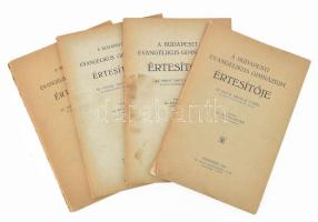 1935-1938 A Budapesti Evangélikus gimnázium értesítői, 4 db (egymást követő évek). Kiadói papírkötés, változó állapotban.