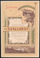 1892 Tátrafüred, az átalakított "Magyar Koronához" címzett szálloda tájékoztatója