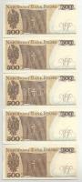 Lengyelország 1982. 500Zl (5x) közte közeli sorszámok T:UNC,AU
Poland 1982. 500 Zlotych (5x) with c...