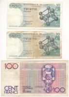 Belgium 1964. 20Fr (2x) + 1982-1994. 100Fr T:F
Belgium 1964. 20 Francs (2x) + 1982-1994. 100 Francs...