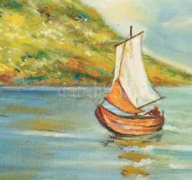 M Nagy jelzéssel: Vitorlás. Olaj, vászon, faroston. 40,5x49,5 cm