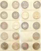 NSZK 1956-1974. 5M Ag (54xklf) berakólapokra rendezve négygyűrűs kisalakú mappában, 1965 és 1966 val...