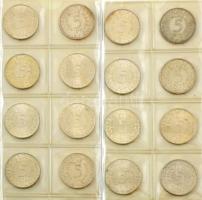 NSZK 1956-1974. 5M Ag (54xklf) berakólapokra rendezve négygyűrűs kisalakú mappában, 1965 és 1966 val...