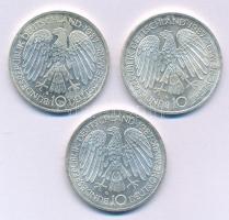 NSZK 1987G 10M Ag "Európai Közösség" (3x) T:UNC patina 
FRG 1987G 10 Mark Ag "30 Yea...