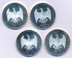 Németország 1994A 10M Ag "Német Ellenállás 1933-1945" (4x) T:UNC patina 
Germany 1994A 10...
