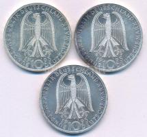 Németország 1995J 10M Ag "A drezdai Frauenkirche megsemmisülésének 50. évfordulója" (3x) T...