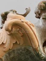 Antik faragott fa dísz 2 db párban. XVIII. sz. restaurált 27 cm