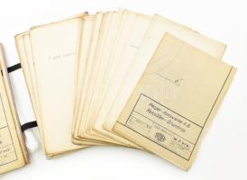 cca 1934 Nagy mappányi tervrajz és műszaki jegyzet, közte Pécsi Kokszművek Rt. kokszkemence- ill. sz...