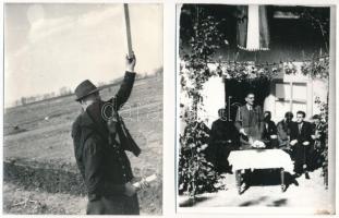 1945 Budapest IV. Újpest, földosztás - 5 db fekete-fehér 12 x 9 cm fotó