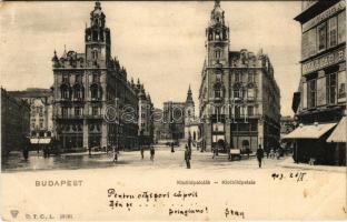 1903 Budapest V. Klotild paloták, Erzsébet híd épülőfélben (fl)