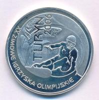 Lengyelország 2006. 10Zl Ag &quot;Torinói Téli Olimpia 2006&quot; kapszulában T:PP ujjlenyomat, patina Poland 2006. 10 Zlotych Ag &quot;Olympic Winter Games - Turin 2006&quot; in capsule C:PP fingerprints, patina Krause Y#555