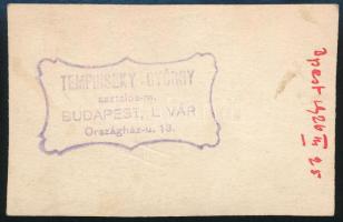 1926 Budapest I. Vár, Tempinszky György asztalos mester háza, pecséttel jelzett fotó, 8×5,5 cm
