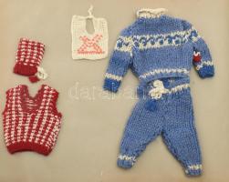 cca 1940-1950 Kézimunka feladatsor, rajzfüzet beragasztott munkákkal