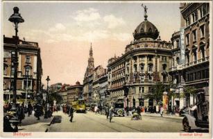 Budapest VIII. Erzsébet körút (Blaha Lujza tér), villamos, automobilok