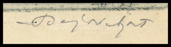 Bajor Ágost (1892-1958): Ex libris Emerici Weisz, rézkarc, papír, jelzett, 12,5×10 cm